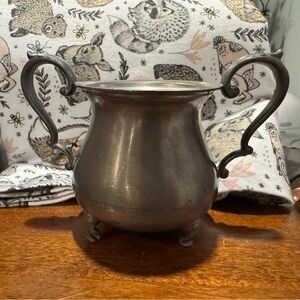 Vintage Pewter Sugar Bowl